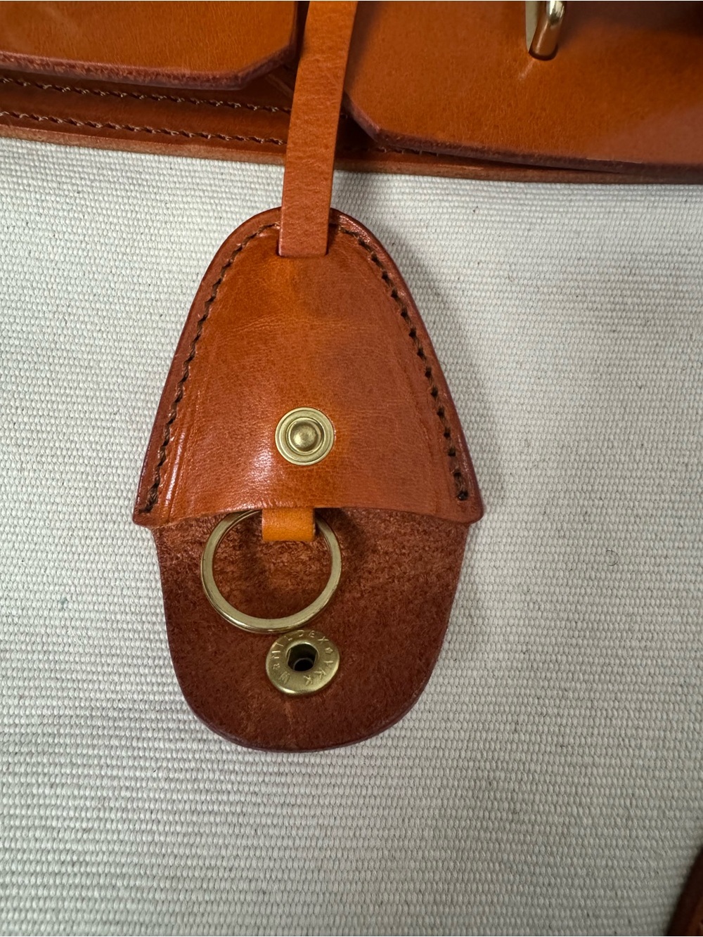 NEW Canvas Two-Tone Leather Bag - Picture 4 of 12